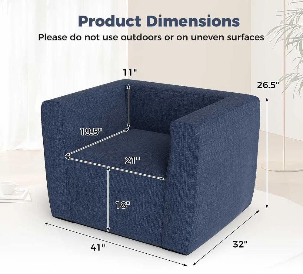 Promotions Pripučiamoji sofa 104x81x67 cm mėlyna, nešiojama