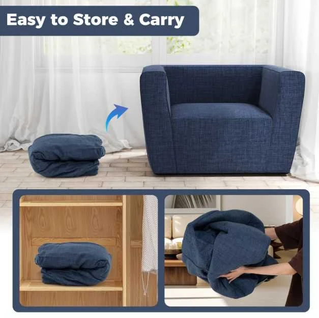 Promotions Pripučiamoji sofa 104x81x67 cm mėlyna, nešiojama