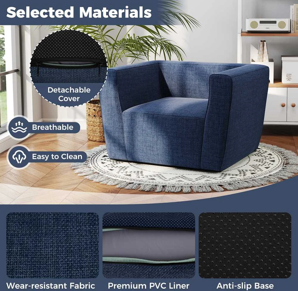 Promotions Pripučiamoji sofa 104x81x67 cm mėlyna, nešiojama