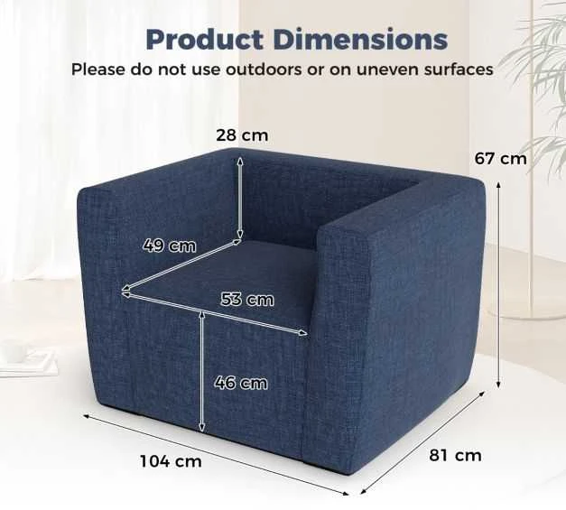 Promotions Pripučiamoji sofa 104x81x67 cm mėlyna, nešiojama