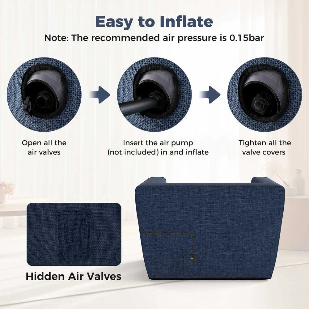 Promotions Pripučiamoji sofa 104x81x67 cm mėlyna, nešiojama