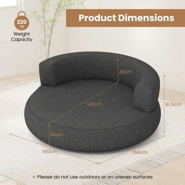 Promotions Pripučiamoji sofa 160x164x61,5 cm pilka, nuimamas užvalkalas