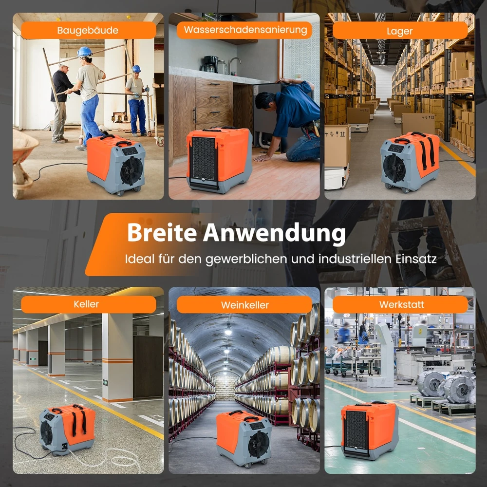 Promotions Profesionalus drėgmės surinktuvas su pompa 85 l/dieną 57x34x47 cm oranžinis/pilkas