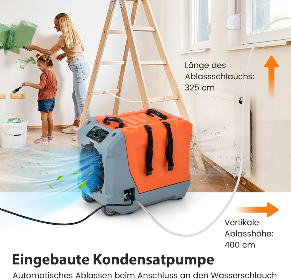 Promotions Profesionalus drėgmės surinktuvas su pompa 85 l/dieną 57x34x47 cm oranžinis/pilkas