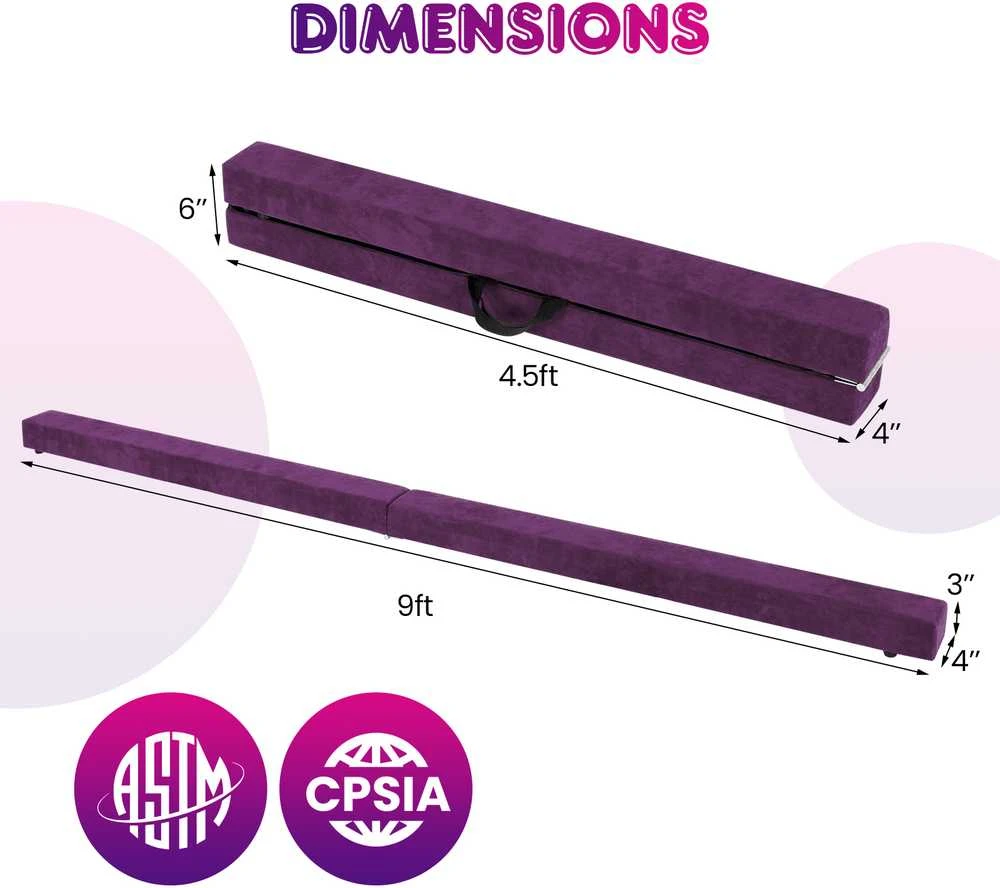Promotions Sulankstoma balansinė sija, 270x10x7,5 cm, violetinė