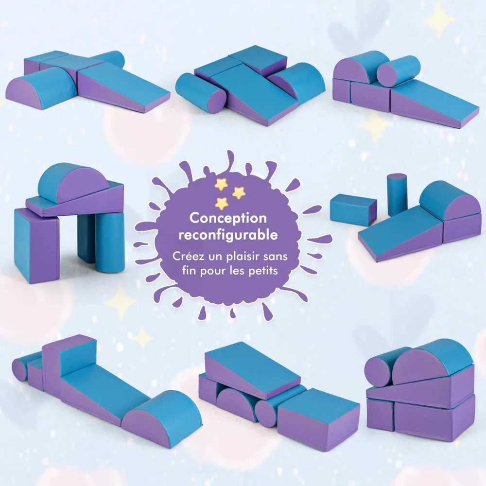 Promotions Putų statybiniai blokeliai, 39.9x39.9x20.3 cm, violetinė raudona tamsiai mėlyna žalia