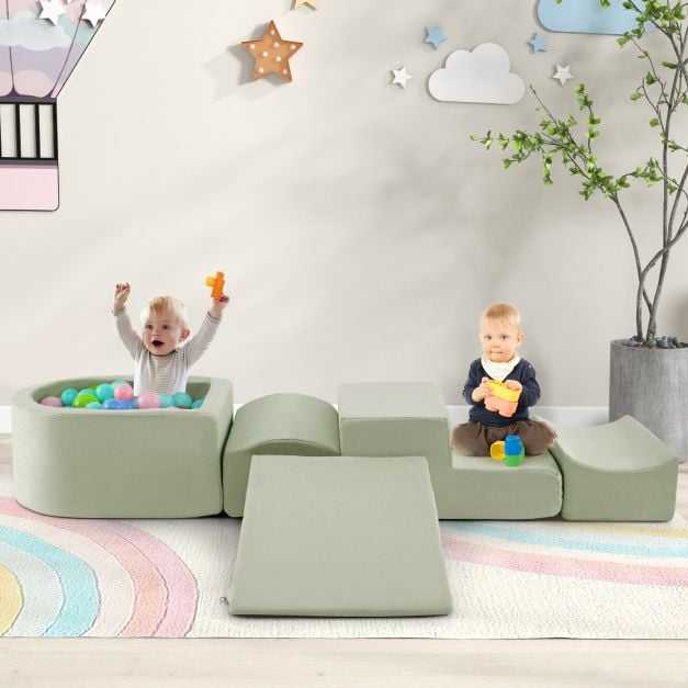 Promotions Putų žaidimų rinkinys, 5 dalių su kamuoliukų baseinu, šviesiai žalias, plaunami užvalkalai