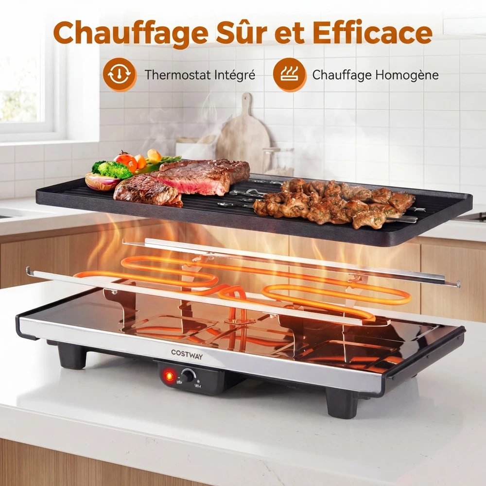 Promotions Raclette grilis 8 keptuvės 48x24x12 cm juodas