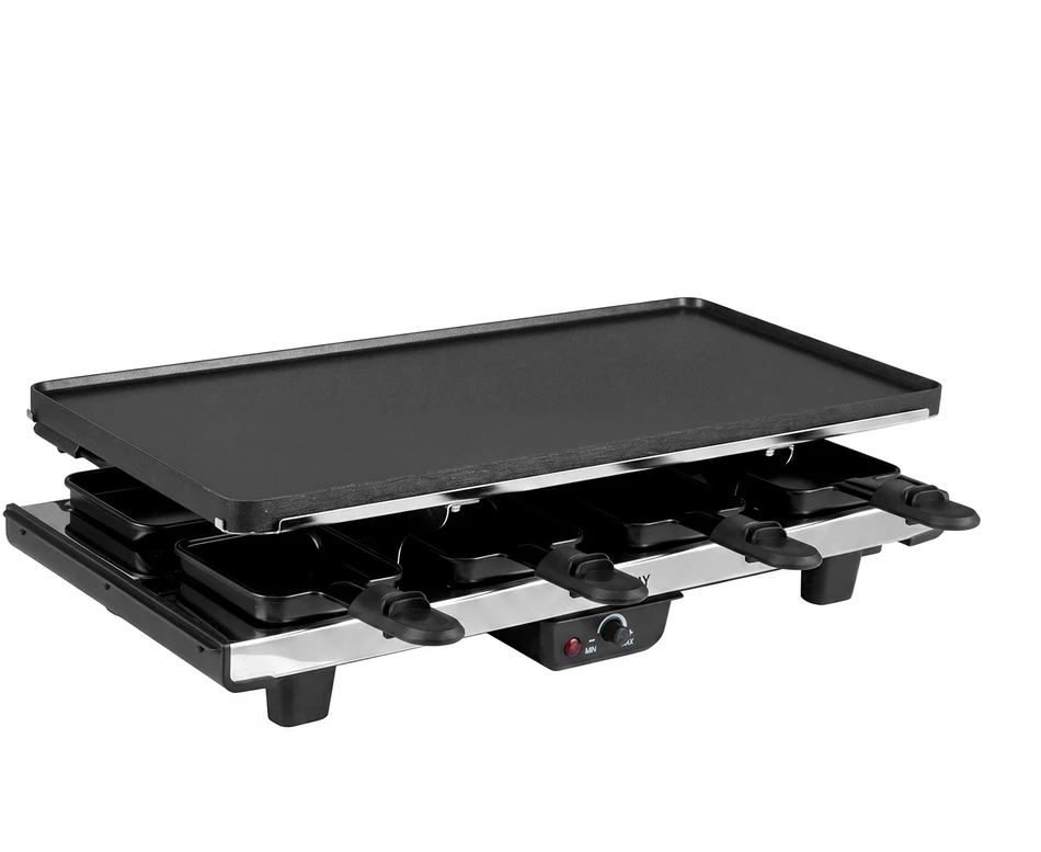 Promotions Raclette grilis 8 keptuvės 48x24x12 cm juodas