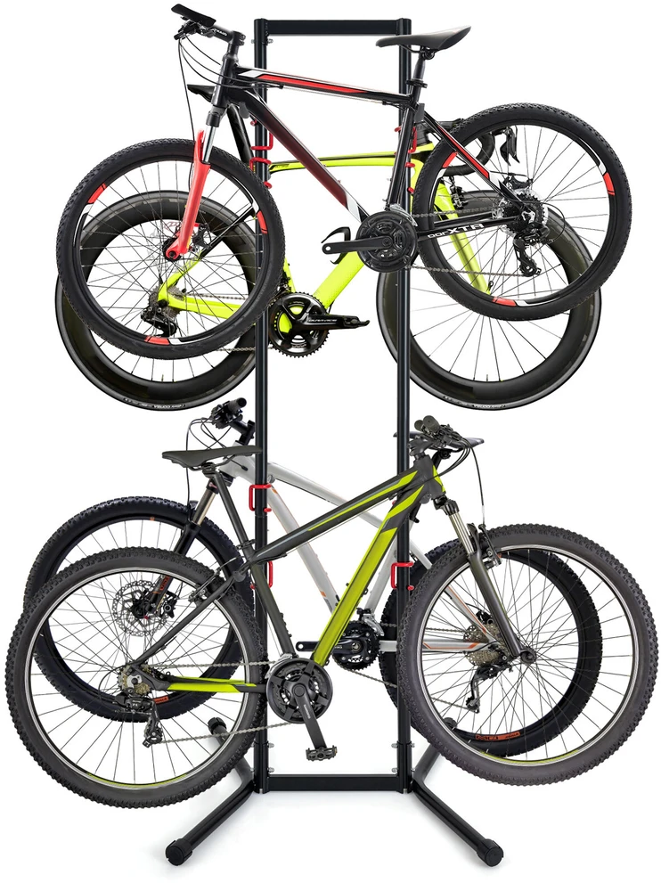 Promotions Reguliuojama dviračių laikymo stovas 4 dviratėms 76,2x73,7x215,9 cm juodas