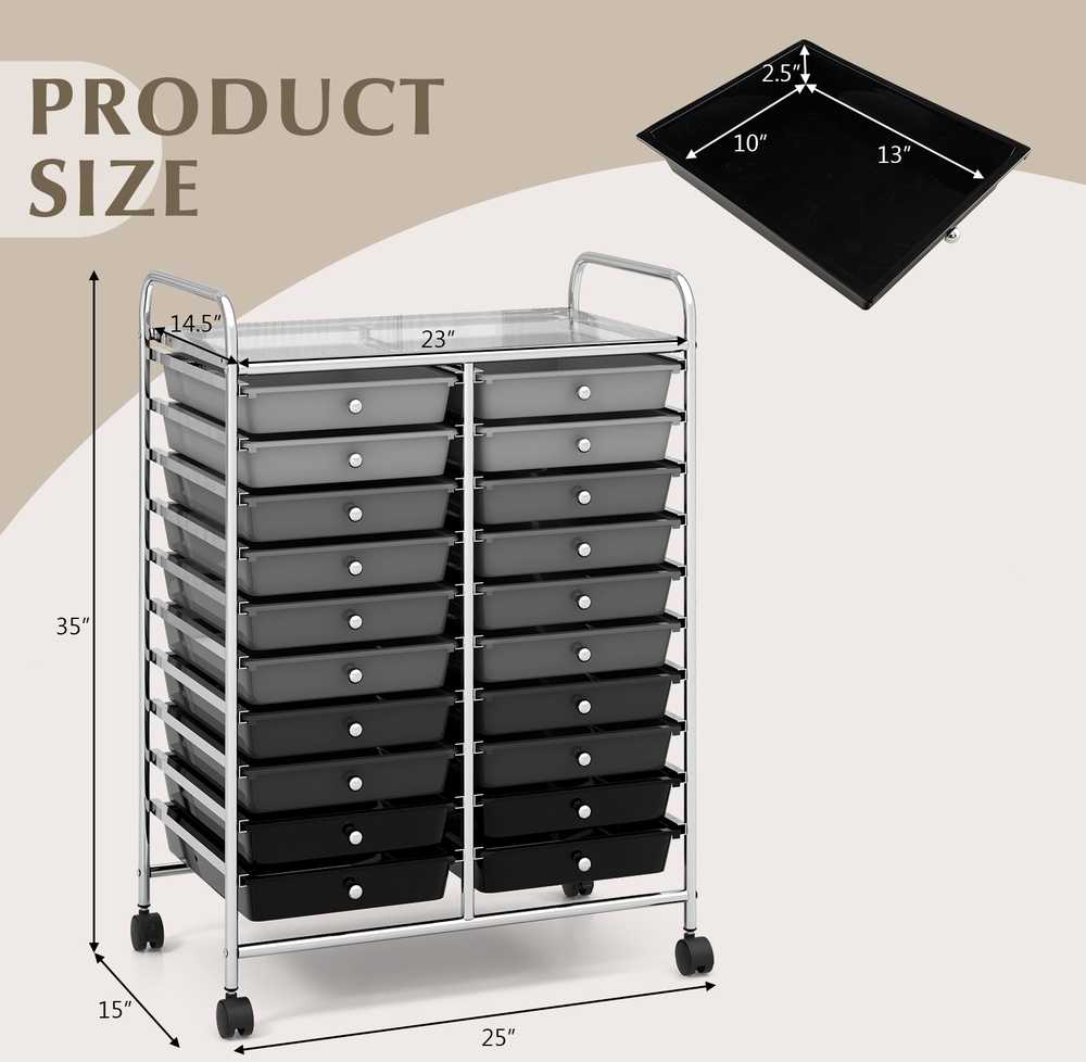 Promotions Vėžimėlis daiktams laikyti su ratukais, 63.5x38.1x86.4 cm, baltas
