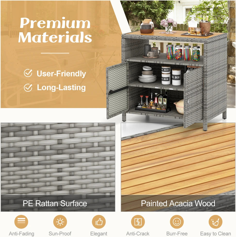 Promotions Rotango laikymo spintelė 90,2x53,3x86,4 cm mišrios pilkos/natūralios spalvos