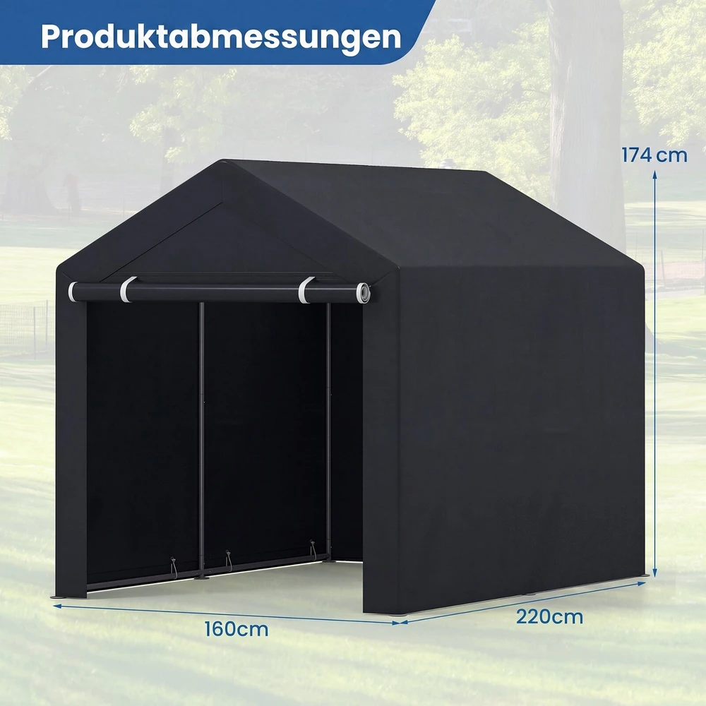Promotions Sandėliavimo angaras 219x158x174 cm tamsiai pilkas
