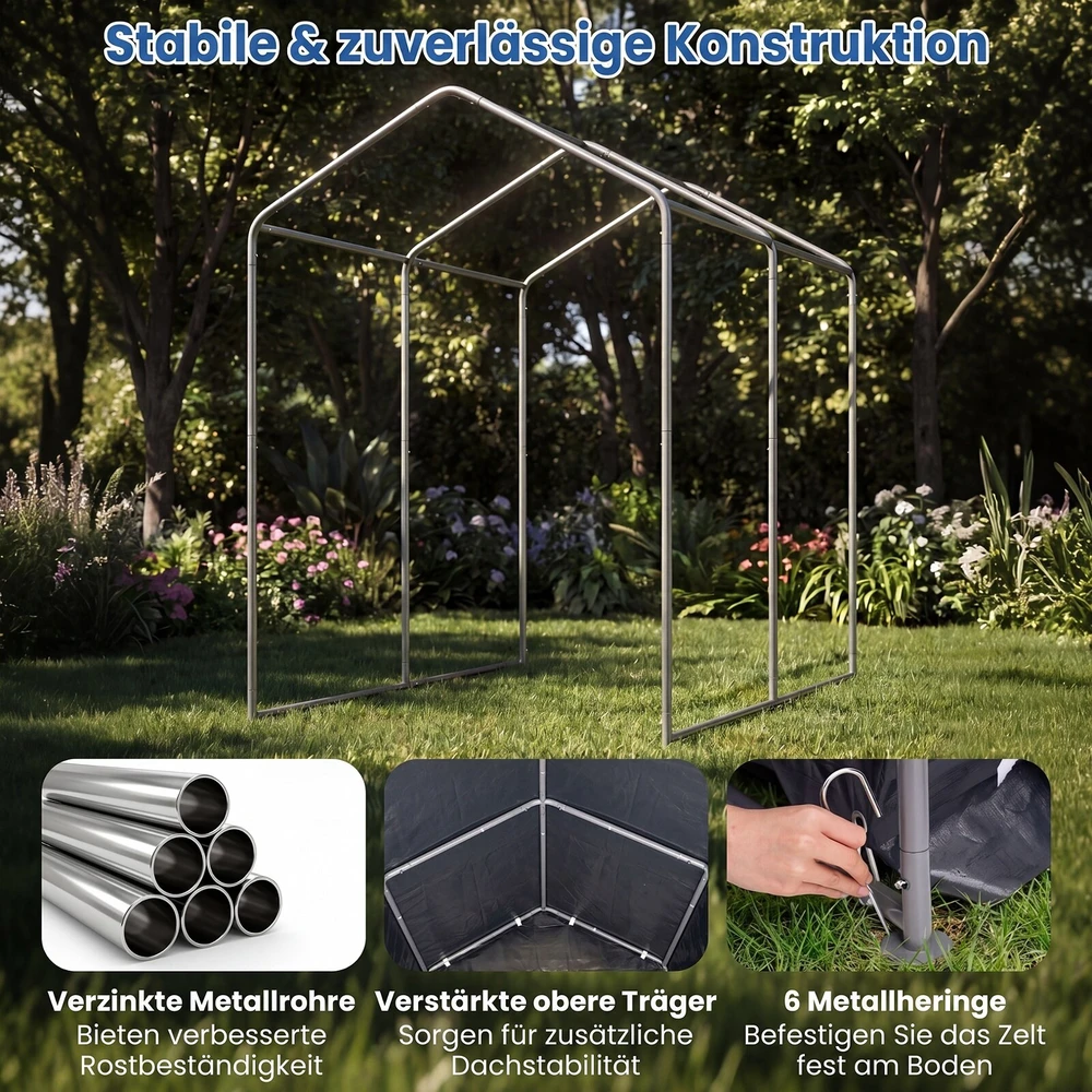 Promotions Sandėliavimo angaras M 183x122x168 cm tamsiai pilkas