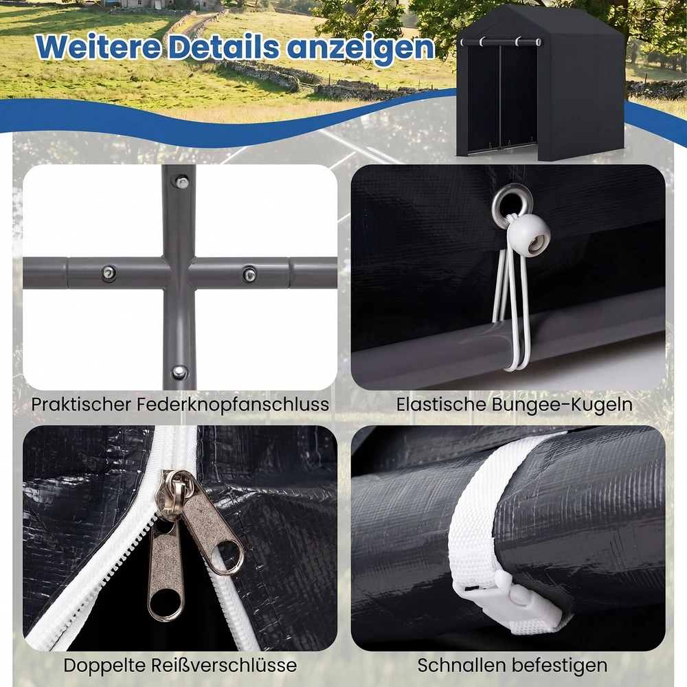 Promotions Sandėliavimo angaras M 183x122x168 cm tamsiai pilkas