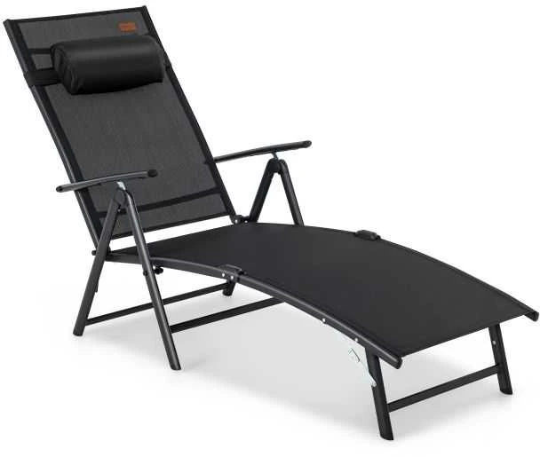 Promotions Saulės gultas, 142x61x103 cm, Juodas