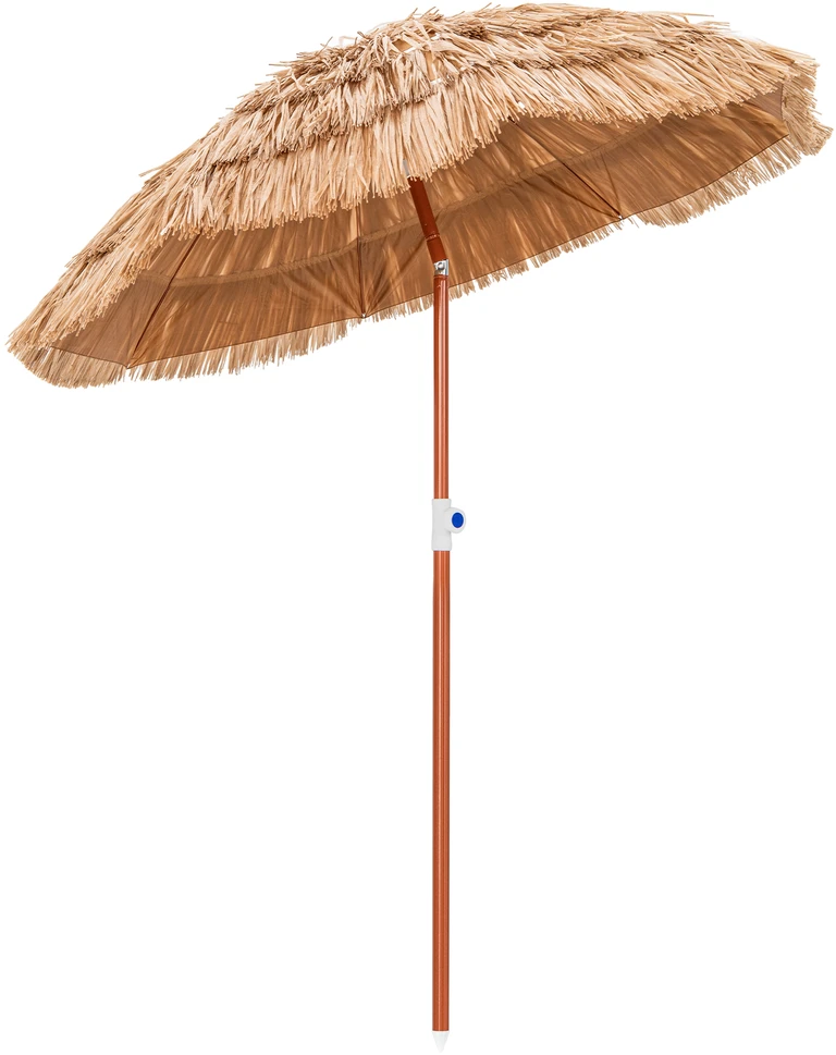 Promotions Šiaudinis kiemo skėtis 6x6,4 ft spalvotas/natūralus su pasvirimo funkcija ir nešiojimo krepšiu