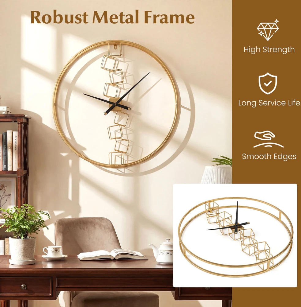 Promotions Sieninis laikrodis 68.6x68.6x7.6 cm Geltonas Metalas
