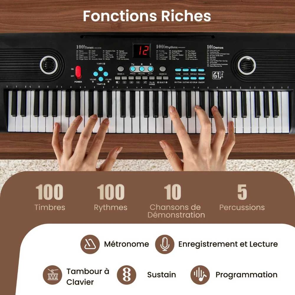 Promotions Skaitmeninės pianino klaviatūra, 58x18x5 cm, Juoda