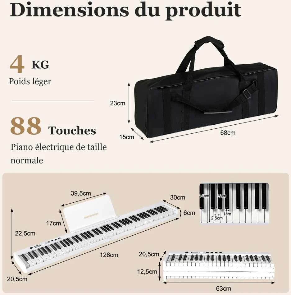 Promotions Skaitmeninis klaviatūra, Sulankstoma el. klaviatūra, 126x30x22,5 cm, Juoda
