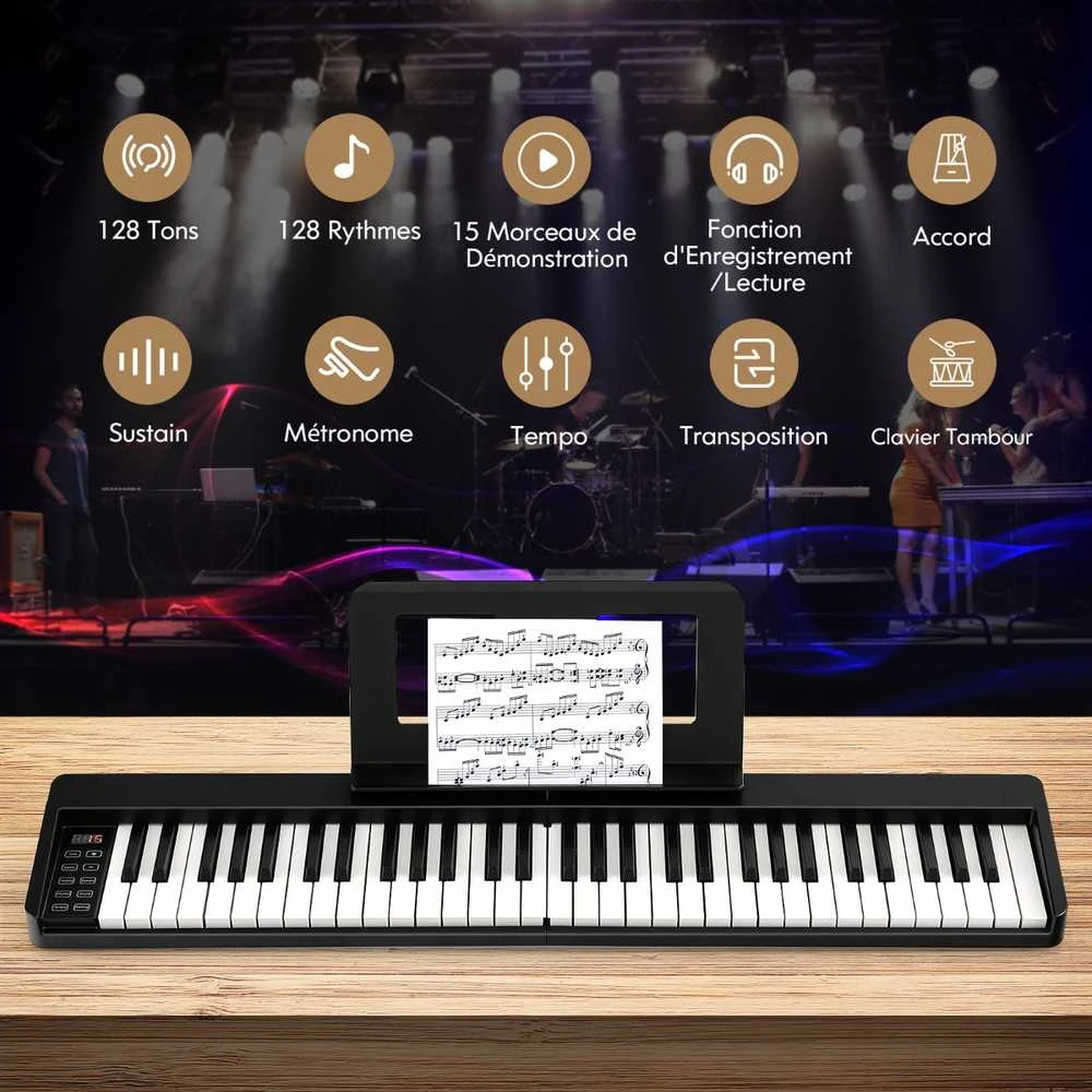 Promotions Skaitmeninis pianinas, 61 klavišas, 90x13x5,5 cm, juodas