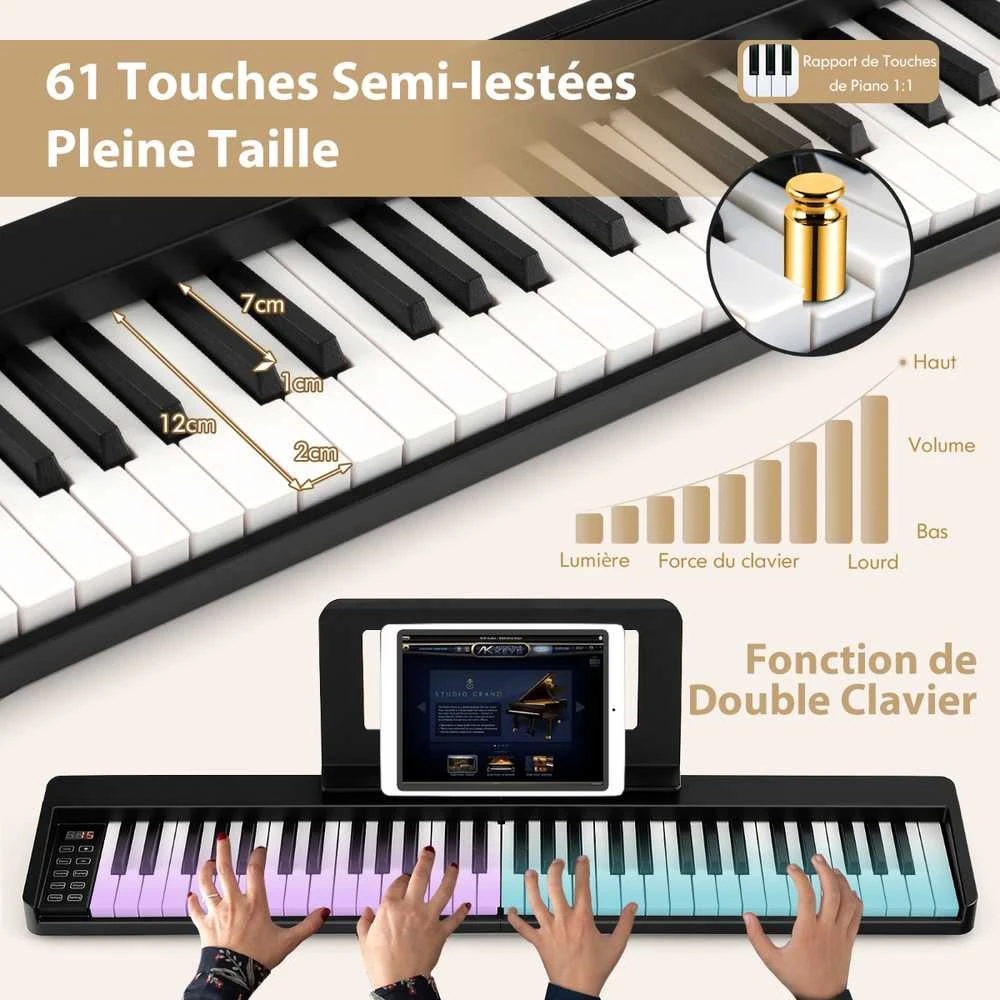 Promotions Skaitmeninis pianinas, 61 klavišas, 90x13x5,5 cm, juodas