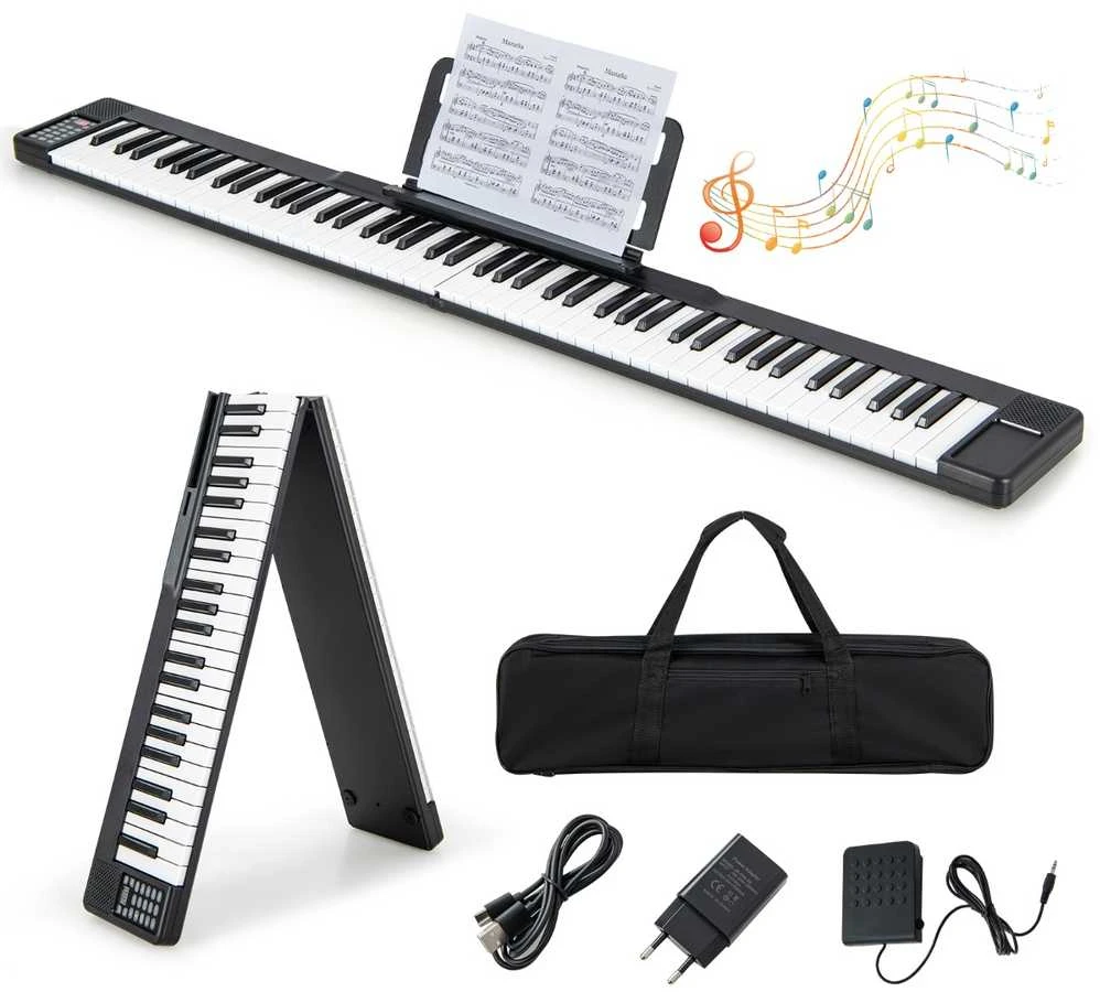 Promotions Skaitmeninis pianinas, Sulankstomas, 88 klavišai, 137x16,5x5 cm, Juoda ir balta