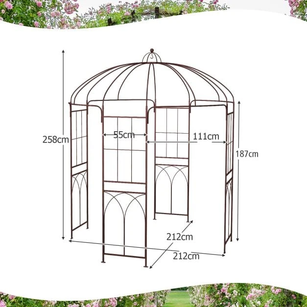 Promotions Sodo arkos formos narvas 211x211x256 cm bronzos spalvos