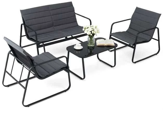 Lauko baldų komplektas Promotions Sodo baldų komplektas, 75x44x41 cm, pilka, metalas