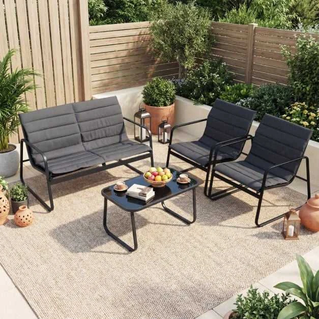 Lauko baldų komplektas Promotions Sodo baldų komplektas, 75x44x41 cm, pilka, metalas