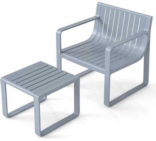 Promotions Sodo baldų komplektas, kėdė 60x64x70 cm, stalas 46x46x37 cm, pilka