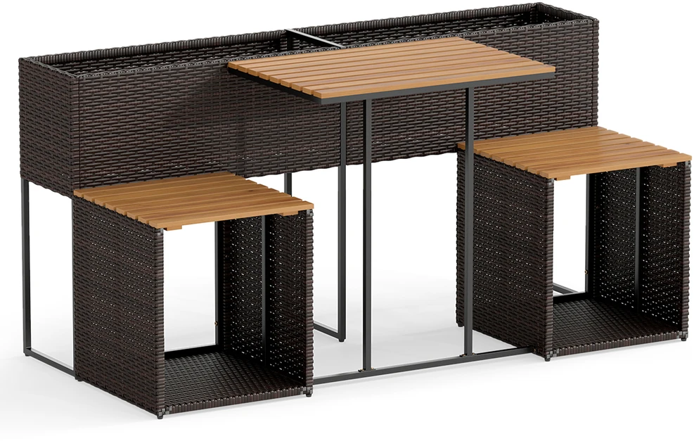 Promotions Sodo baldų komplektas su pakelta lysve, 3 dalių, 150x70x73 cm, rudos/natūralios spalvos