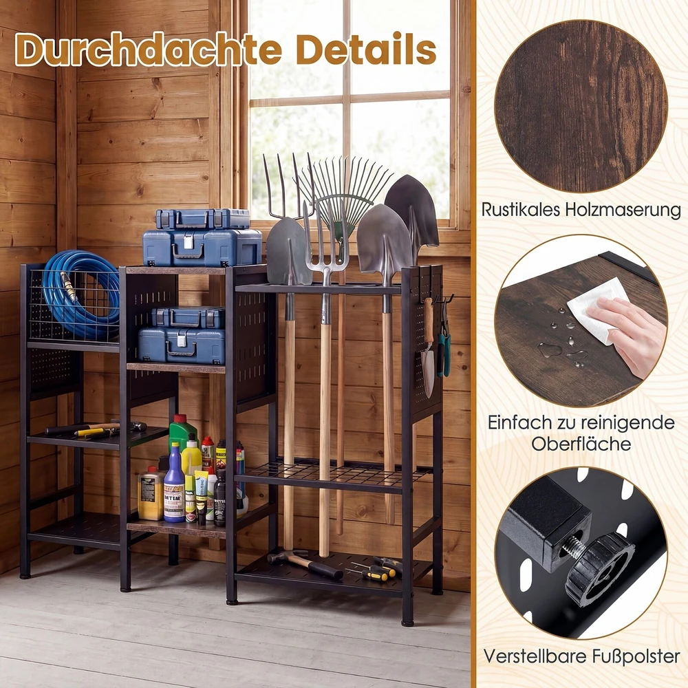 Promotions Sodo įrankių organizatorius 101,6x29,2x78,7 cm juodas/rustikinė ruda