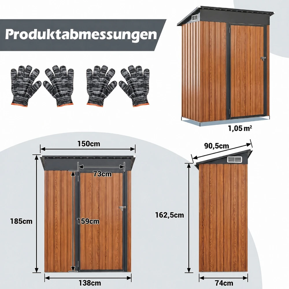 Promotions Sodo namelis 150x90,5x185 cm rudos spalvos