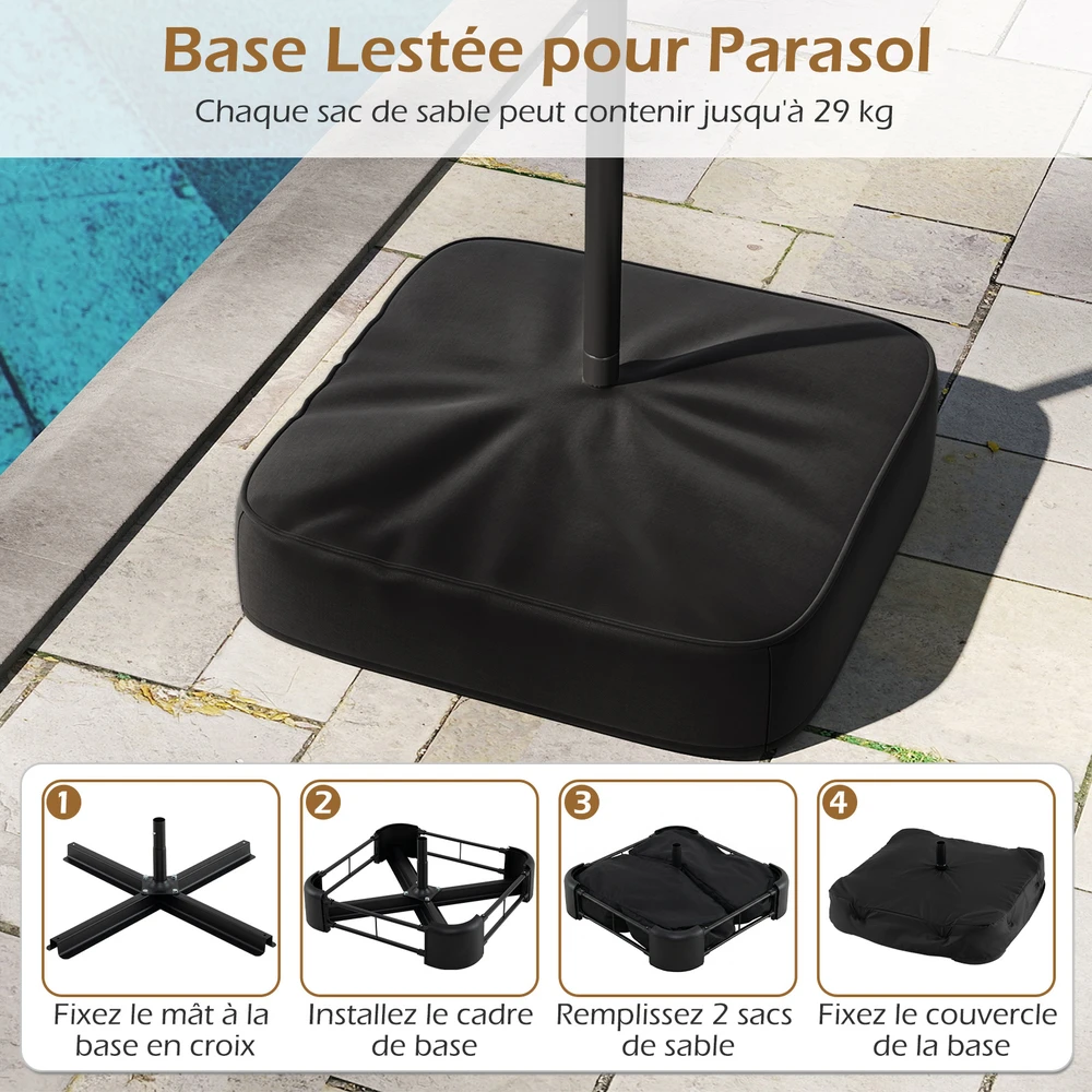 Promotions Sodo skėtis 400x212x243 cm Smėlio spalvos poliesterio audinys
