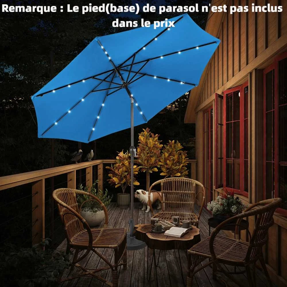 Promotions Sodo skėtis, LED saulės energija maitinamas, 300x300x250 cm, mėlynas