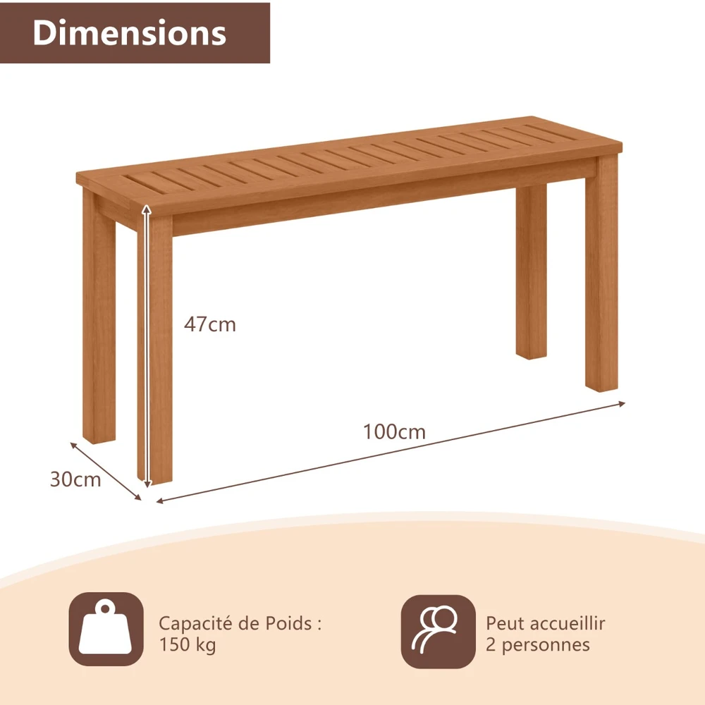 Promotions Sodo suolas be atlošo 2 vietų 100x30x47 cm natūralus