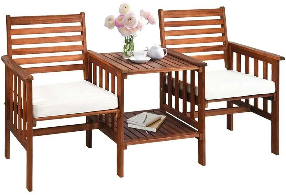Lauko baldų komplektas Promotions Sodo suoliukas su stalu, 165x65x88 cm, Rudas