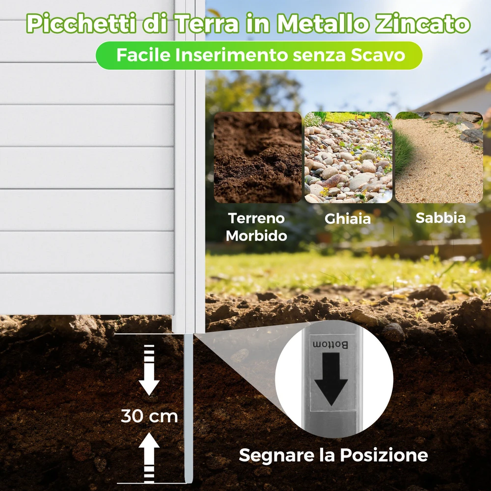 Promotions Sodo tvora L formos 2 vnt. 122x30 cm balta