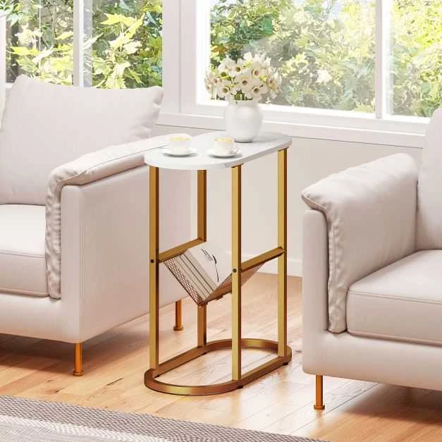 Promotions Šoninis staliukas, 58.4x27.9x64.8 cm, balta, plienas