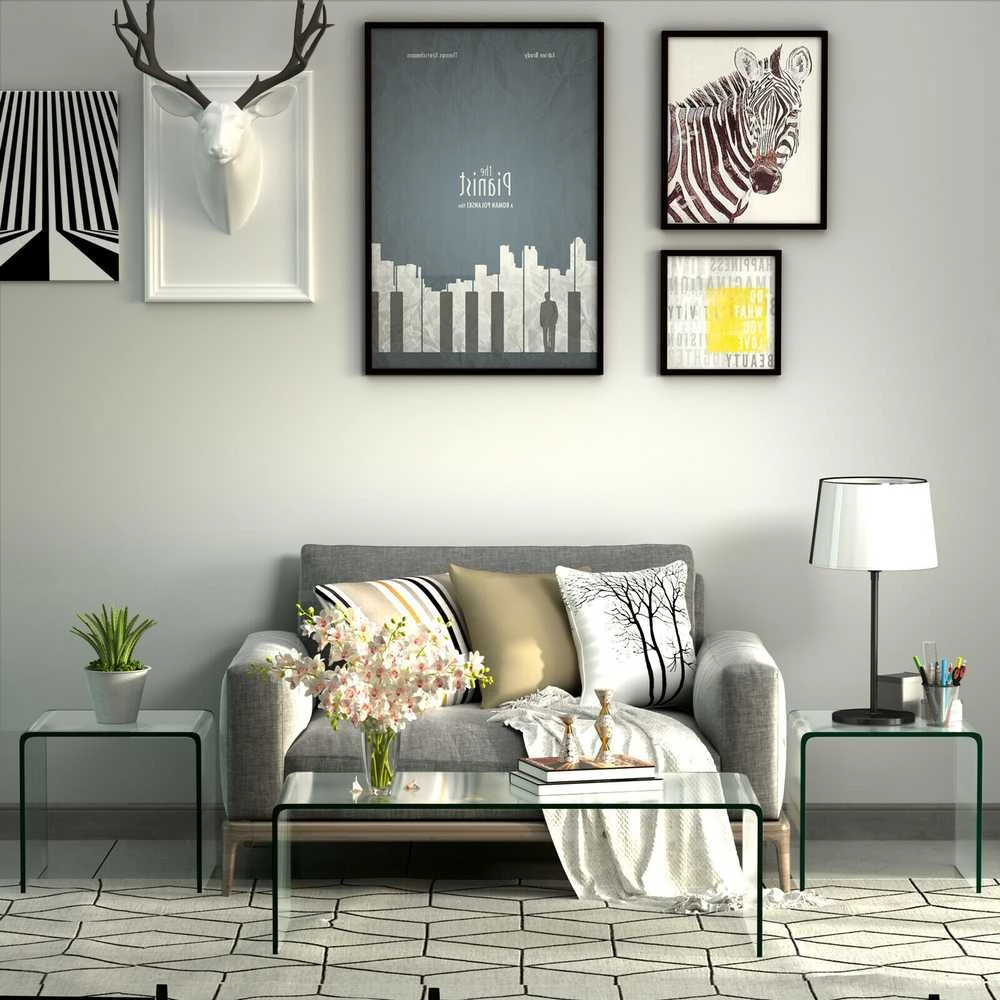 Promotions Šoninis staliukas, grūdintas stiklas, 45,7x45,7x40,6 cm, permatomas
