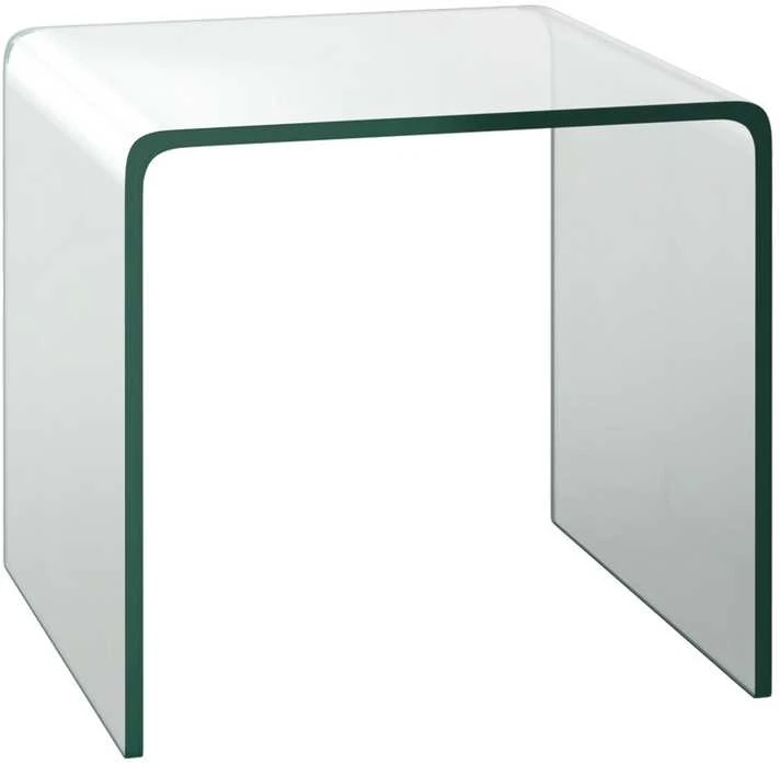 Promotions Šoninis staliukas, grūdintas stiklas, 45,7x45,7x40,6 cm, permatomas