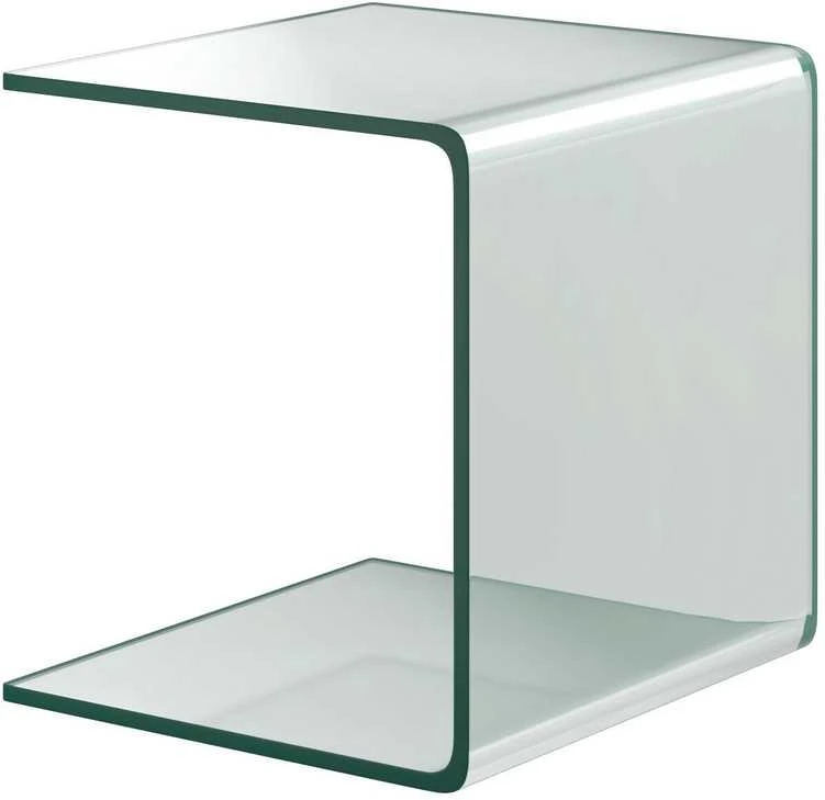 Promotions Šoninis staliukas, grūdintas stiklas, 45,7x45,7x40,6 cm, permatomas