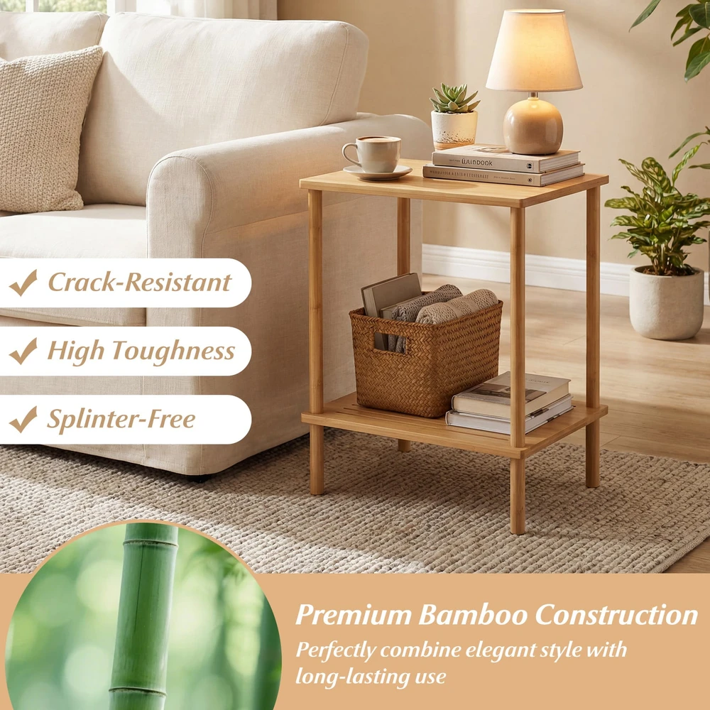 Promotions Šoninių stalų rinkinys 40.6x30.5x55.9 cm Natūralaus bambuko