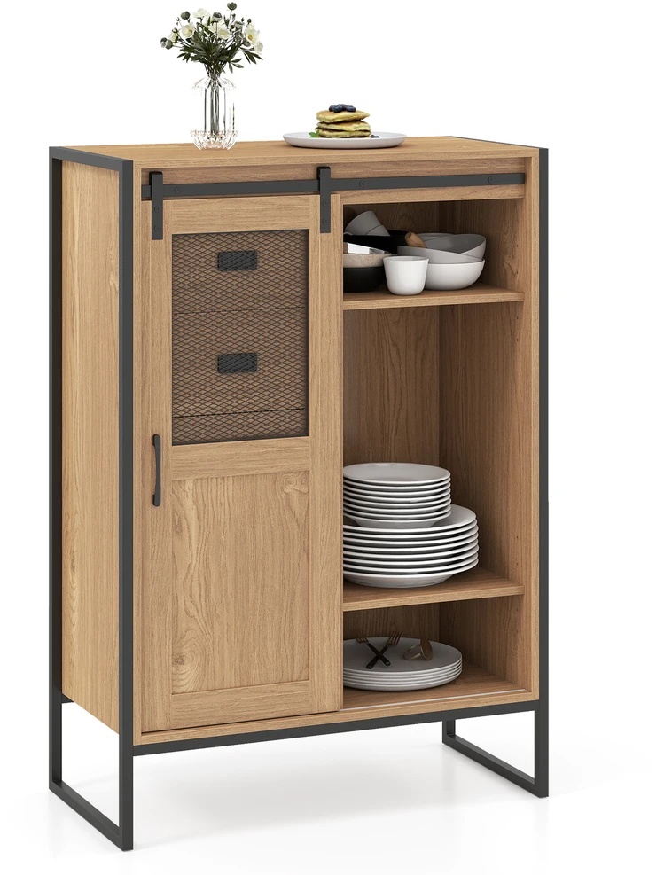 Promotions Spintelė Stovinčioji ant grindų Stumdomos durys 84x40x120 cm Ruda Juoda Saugojimo