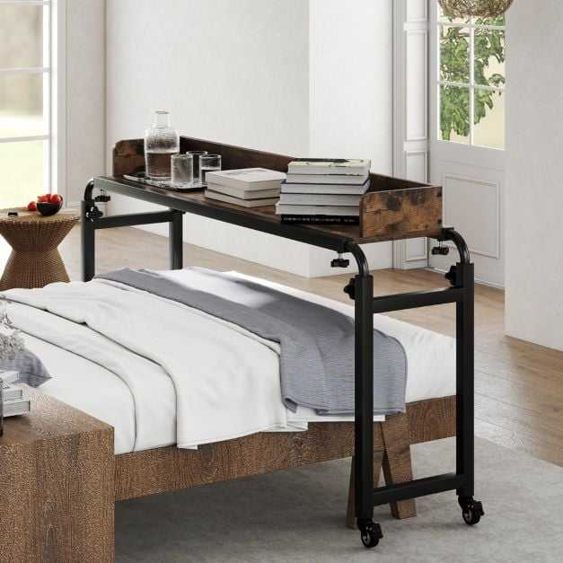 Promotions Stalas lovai, 135,5-206x40x73,5-102,5 cm, Rudas ir Juodas