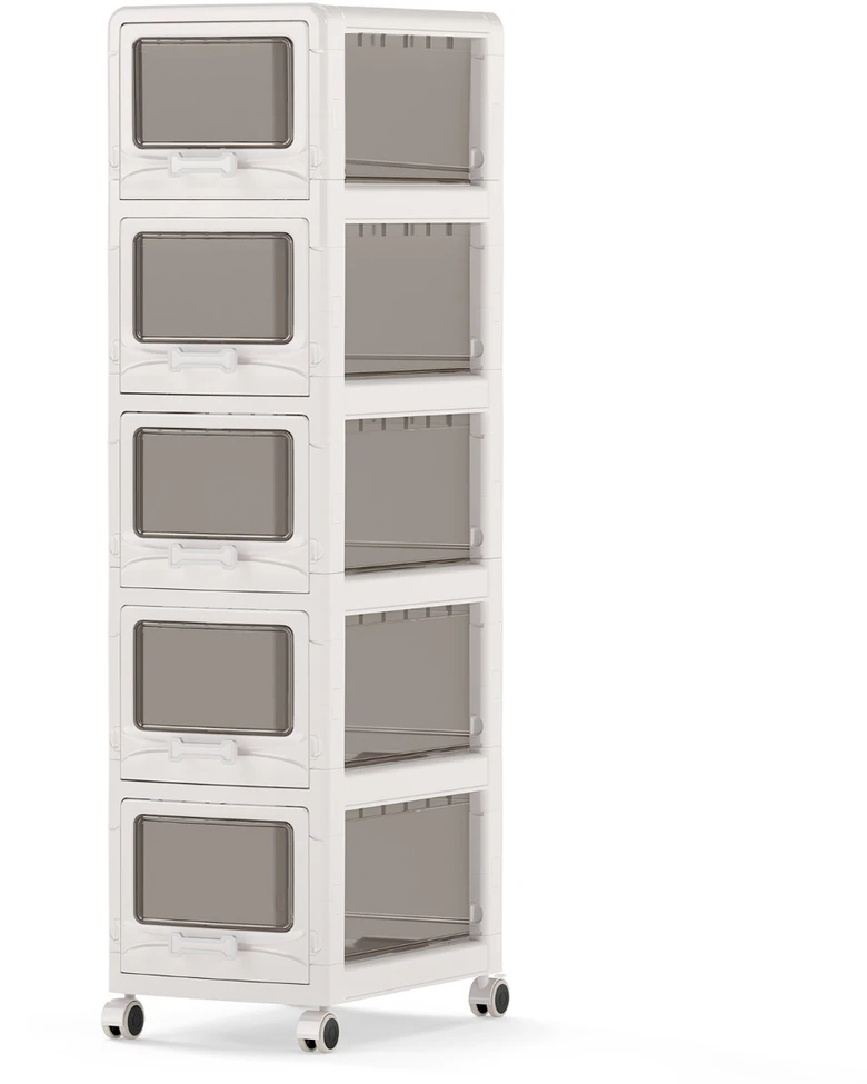 Promotions Stalčių laikymo organizatorius, 5 aukštų, 42x28x71 cm, baltas