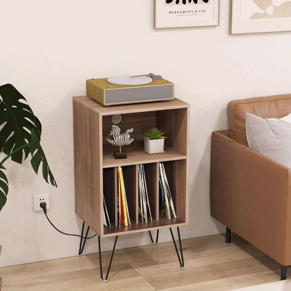 Promotions Stalelis patefonui su įkrovimo stotele 48x40x88 cm riešutas
