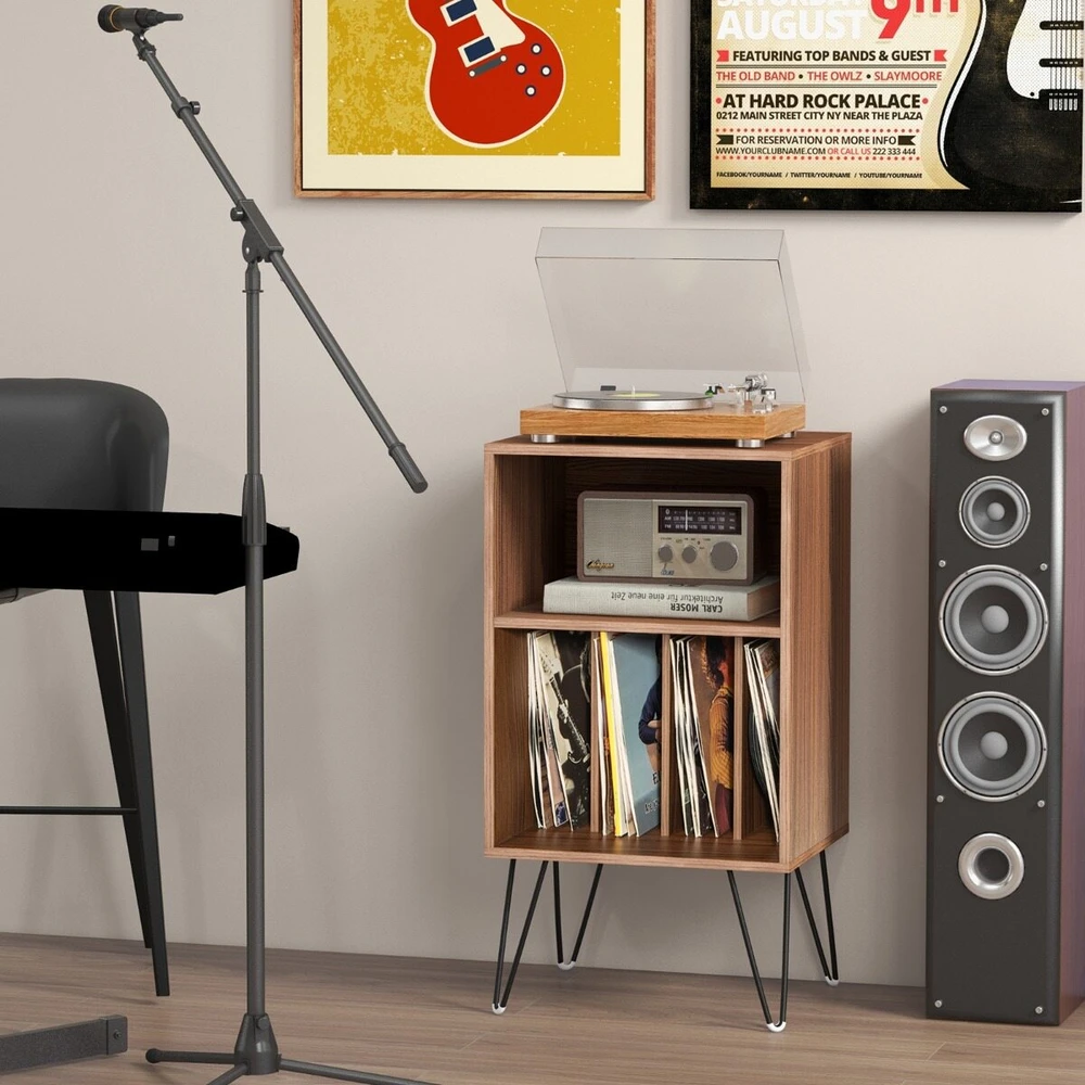 Promotions Stalelis patefonui su įkrovimo stotele 48x40x88 cm riešutas