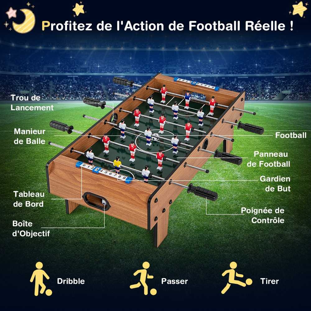 Promotions Stalo futbolas, 69x36x24 cm, natūralus